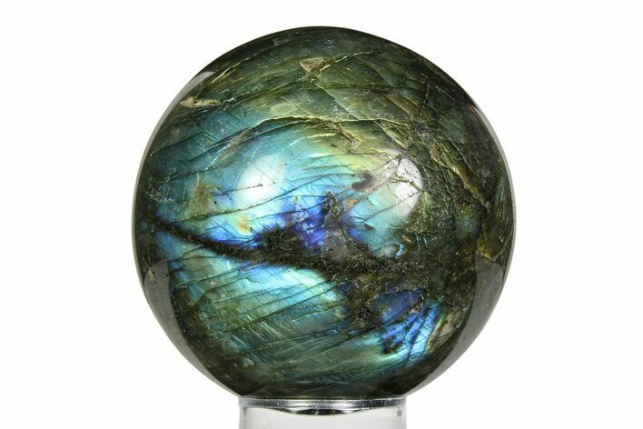 Flashy, Polished Labradorite Sphere - Great Color Play #355457